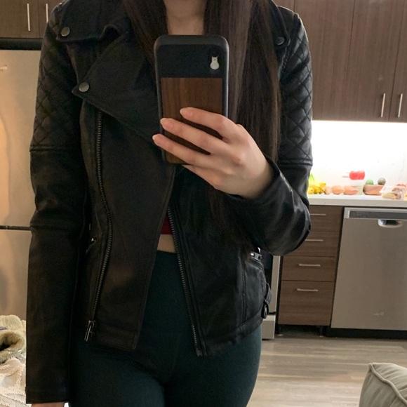 Signature8 Jackets & Blazers - RIGHT ON BLACK VEGAN LEATHER MOTO JACKET